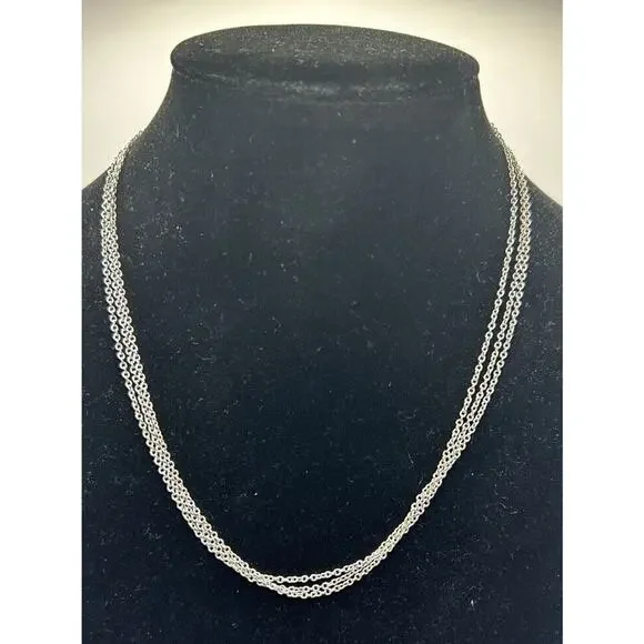 Avon Silver Plated 3 Strand 16” Chain Retro - Picture 2 of 5